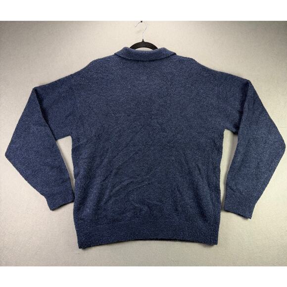 Nautica Men’s Blue Knit Polo Sweater Long Sleeve Pullover Collared Size L/G - Picture 2 of 9